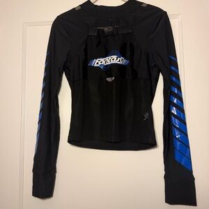 Dolls Kill Black and Blue Crop Top